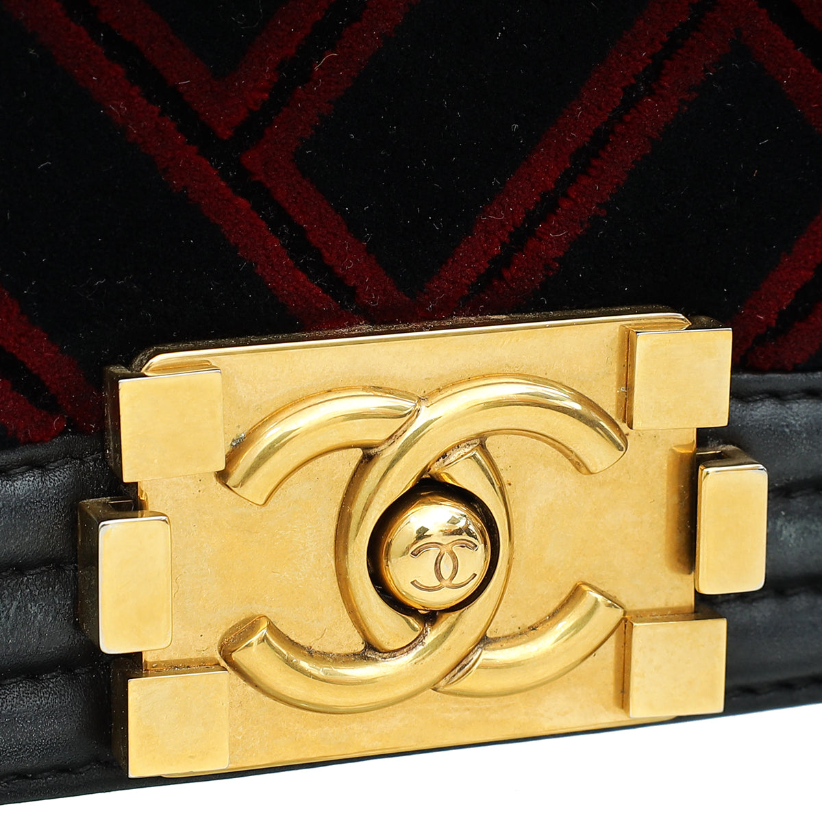 Chanel Bicolor Le Boy Medium Velvet Flap Bag