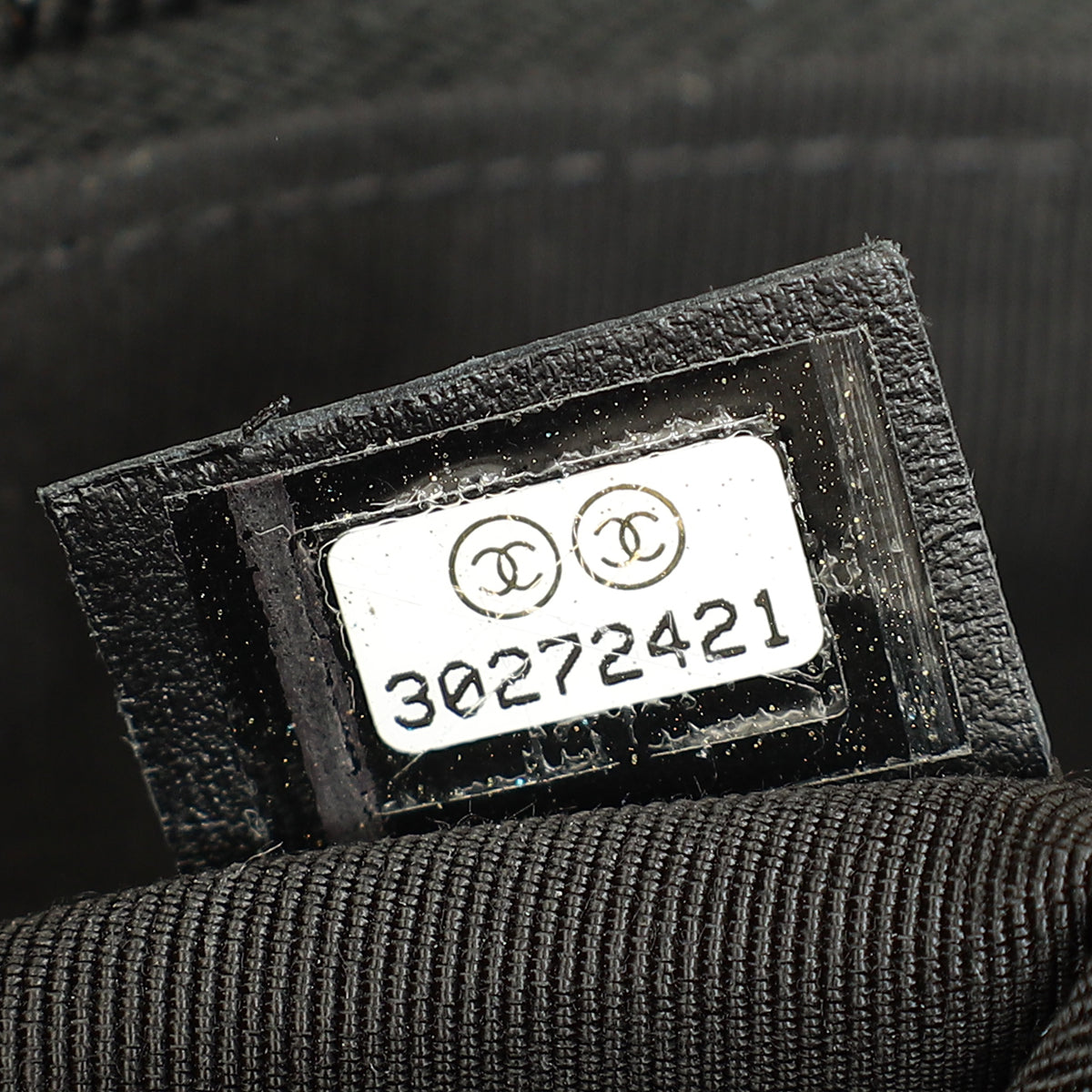 Chanel Black Logo Quilted Cosmetic Case With Chain Wrist-Chanel-THE CLOSET