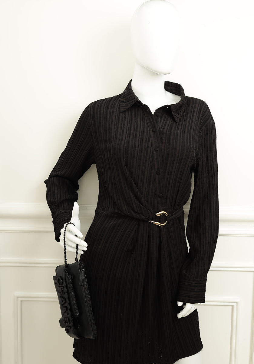 Chanel Black Logo Quilted Cosmetic Case With Chain Wrist-Chanel-THE CLOSET