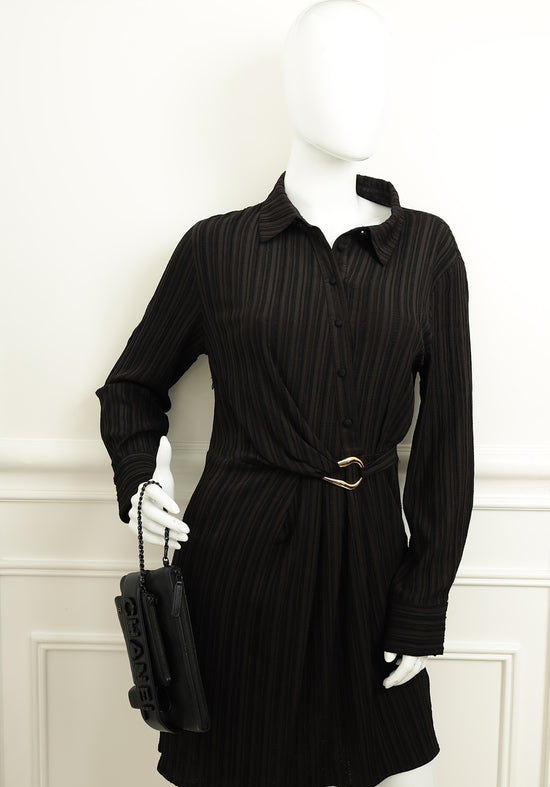 Chanel Black Logo Quilted Cosmetic Case With Chain Wrist-Chanel-THE CLOSET