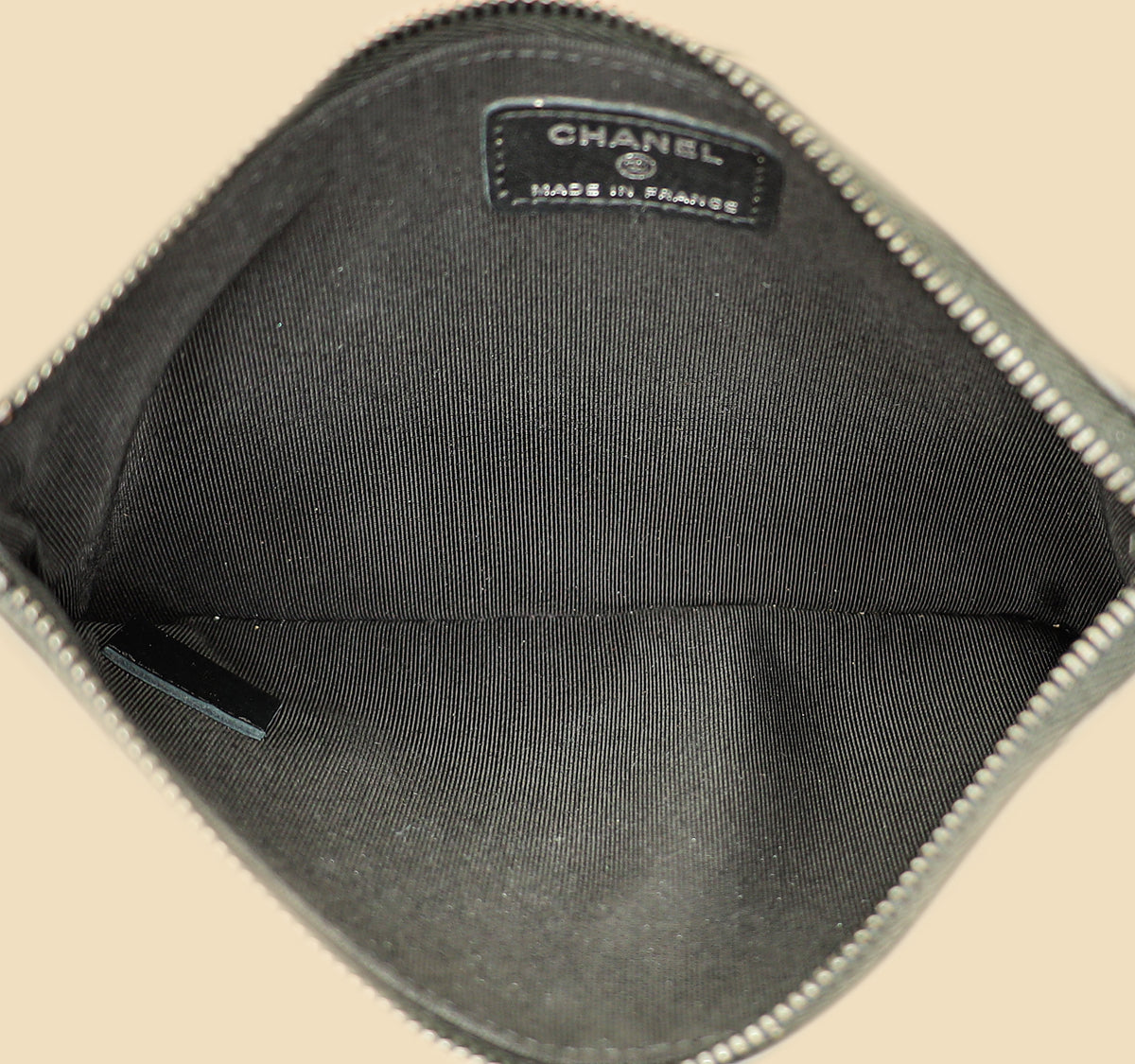 Chanel Black Logo Quilted Cosmetic Case With Chain Wrist-Chanel-THE CLOSET