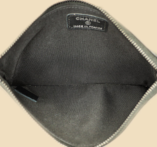 Chanel Black Logo Quilted Cosmetic Case With Chain Wrist-Chanel-THE CLOSET