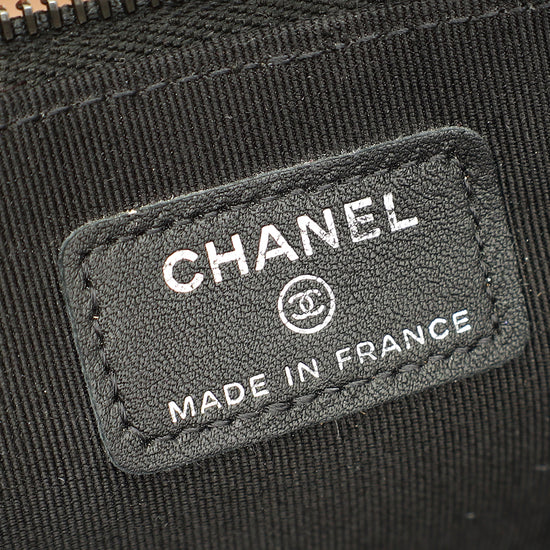 Chanel Black Logo Quilted Cosmetic Case With Chain Wrist-Chanel-THE CLOSET