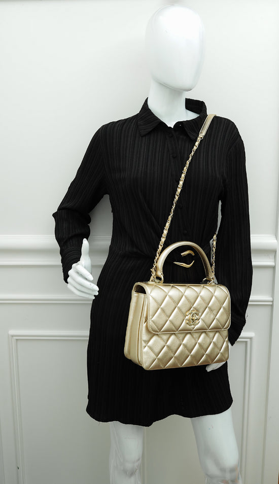 Chanel Metallic Gold CC Trendy Flap Bag