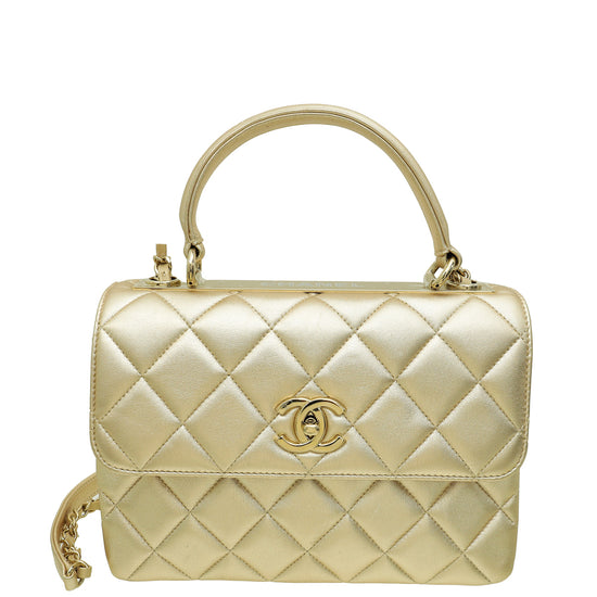 Chanel Metallic Gold CC Trendy Flap Bag