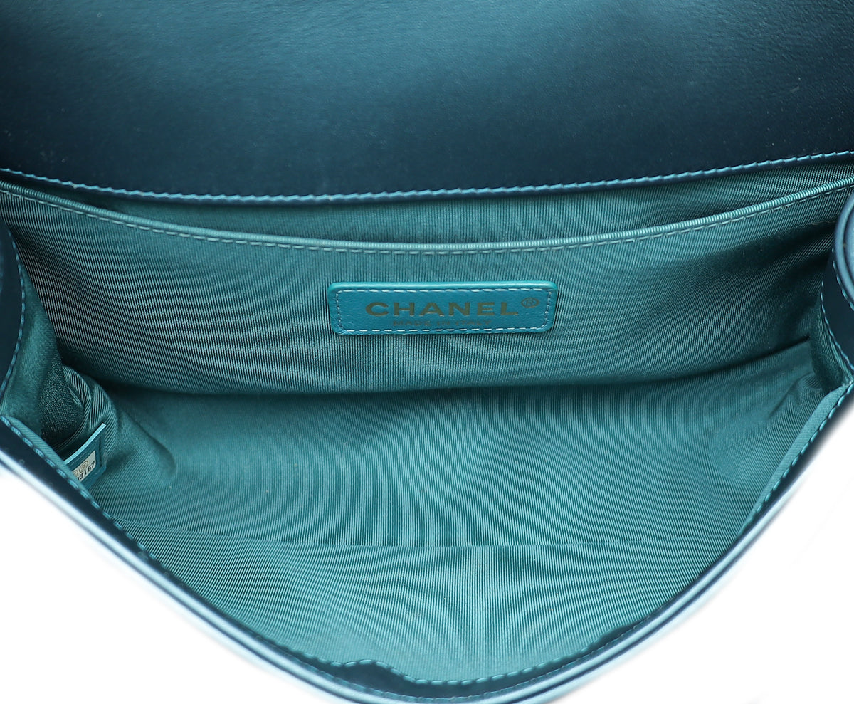 Chanel Metallic Bluegreen Le Boy - Spring/Summer Medium Bag