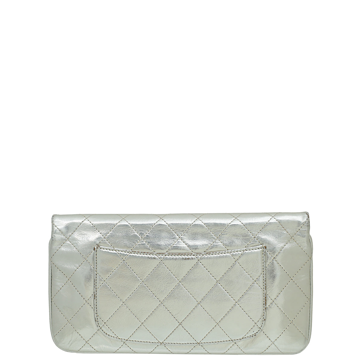 Chanel Metallic Silver 31 Pouch Shiny Crumpled Small Clutch