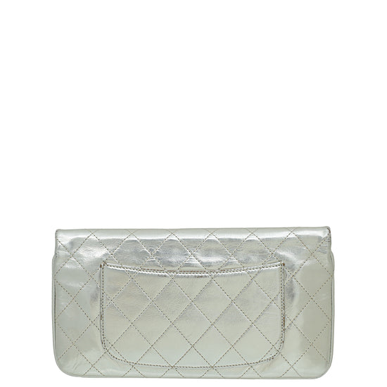 Chanel Metallic Silver 31 Pouch Shiny Crumpled Small Clutch