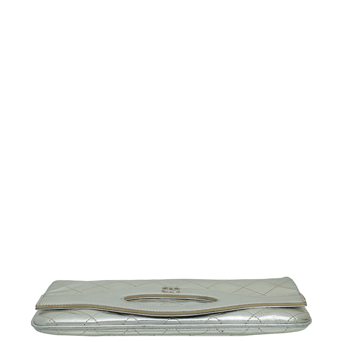 Chanel Metallic Silver 31 Pouch Shiny Crumpled Small Clutch