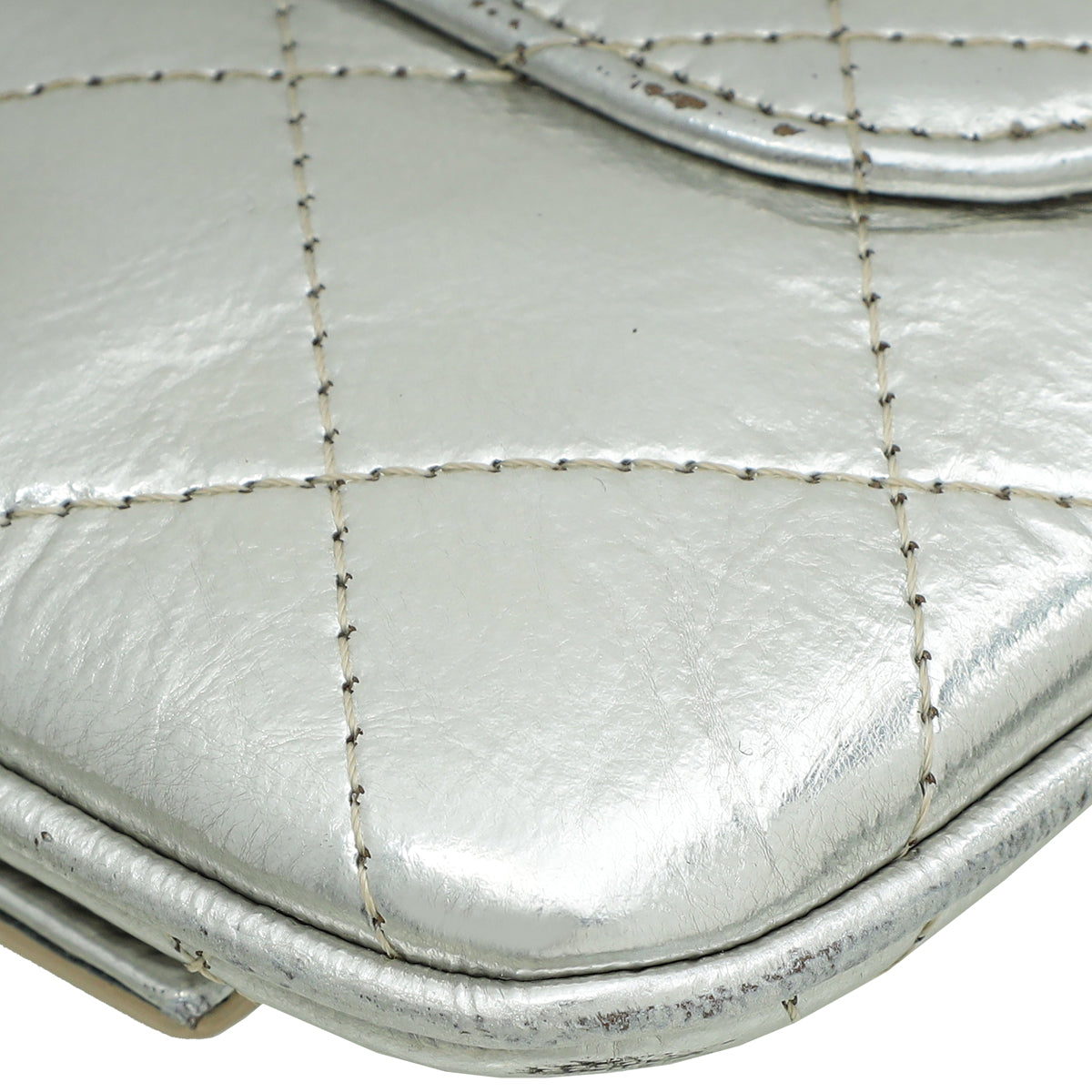 Chanel Metallic Silver 31 Pouch Shiny Crumpled Small Clutch