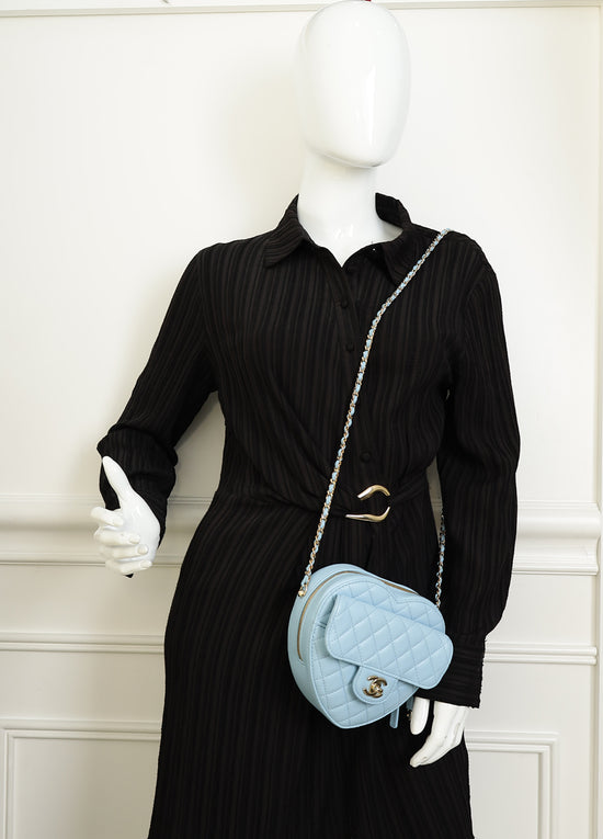 Chanel Baby Blue CC In Love Heart Bag