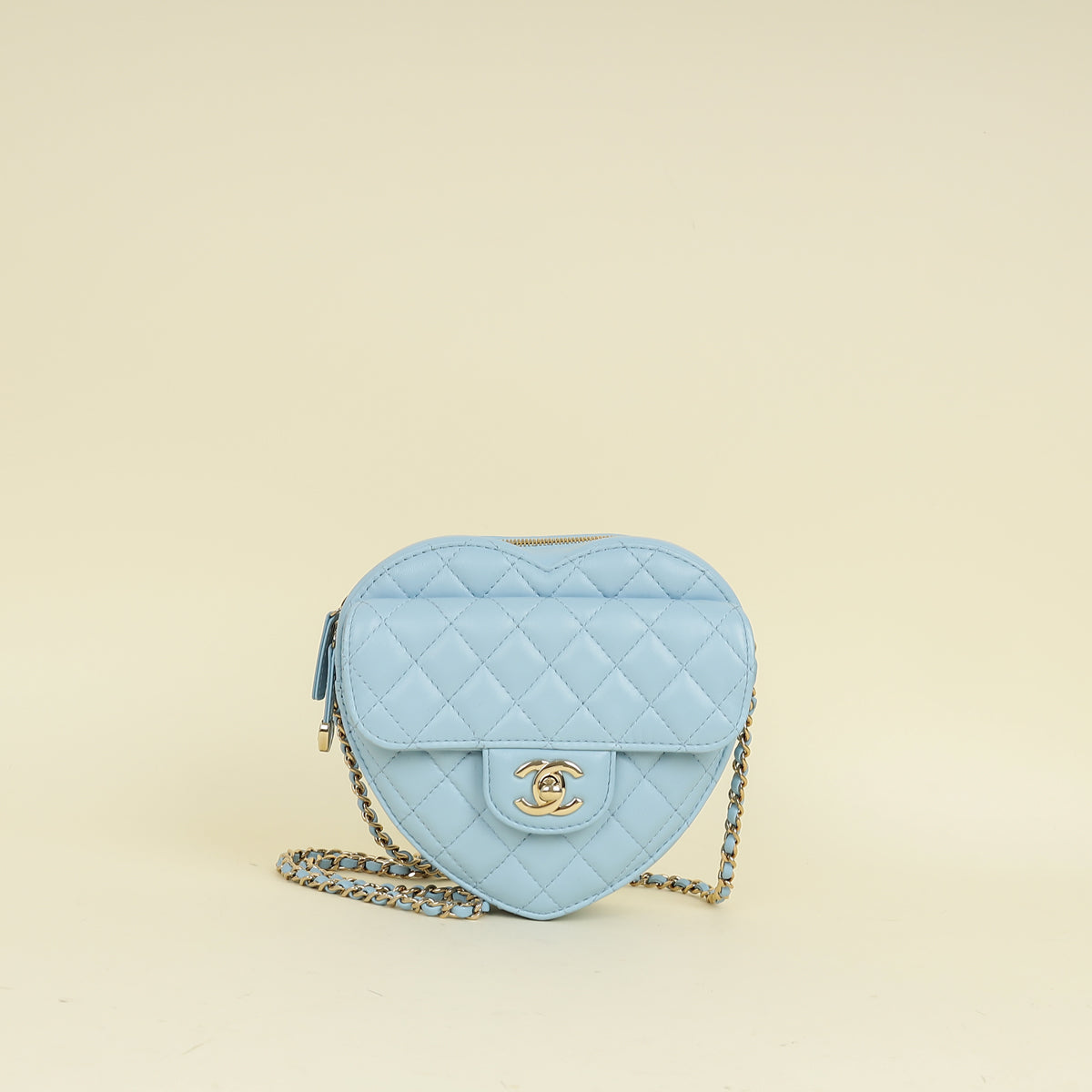 Chanel Baby Blue CC In Love Heart Bag