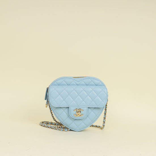 Chanel Baby Blue CC In Love Heart Bag