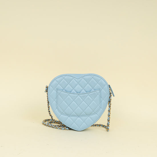 Chanel Baby Blue CC In Love Heart Bag