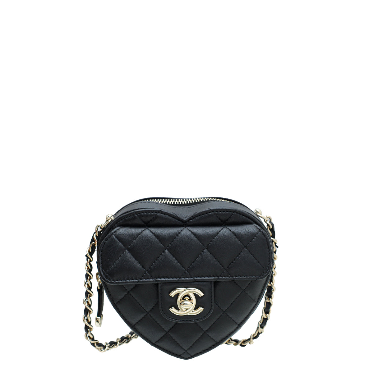 Chanel Black CC In Love Heart Mini Bag