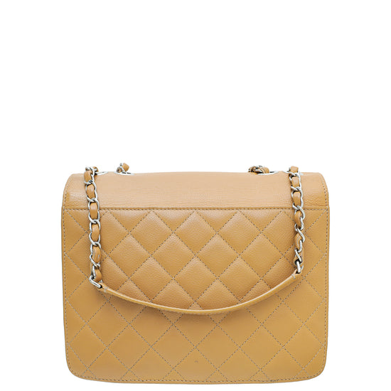 Chanel Dark Beige Quilted Small CC Box Flap Bag
