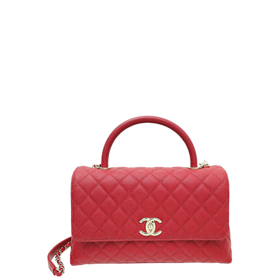 Chanel Red Coco Handle Small Bag – The Closet