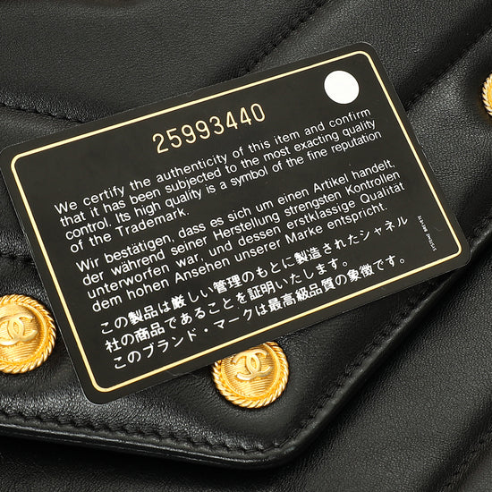 Chanel Black CC Button Chevron Flap Clutch-Chanel-THE CLOSET