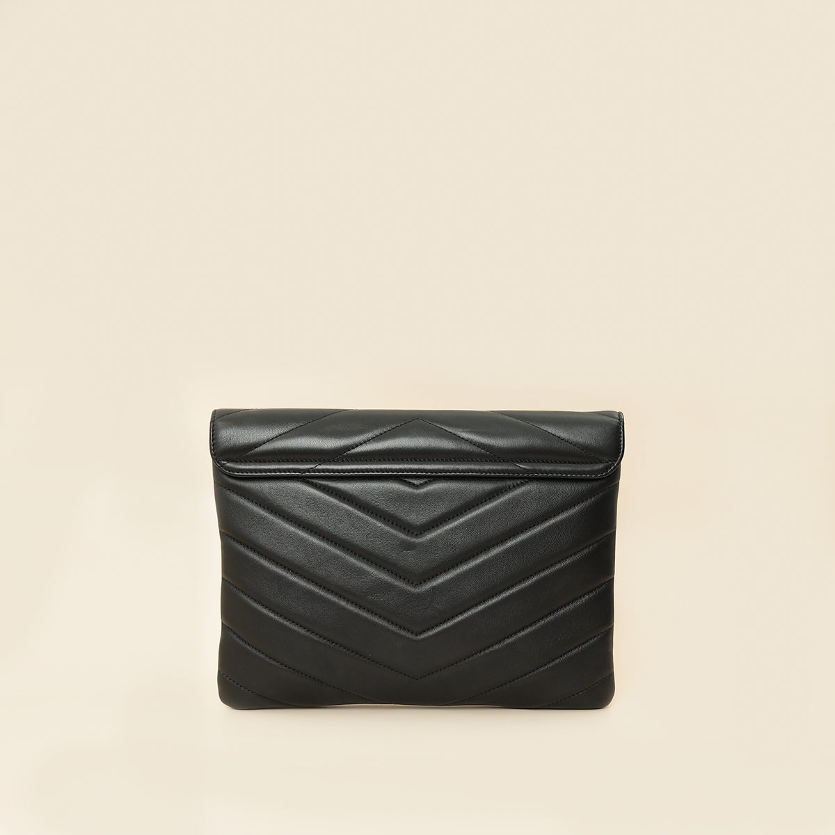 Chanel Black CC Button Chevron Flap Clutch-Chanel-THE CLOSET