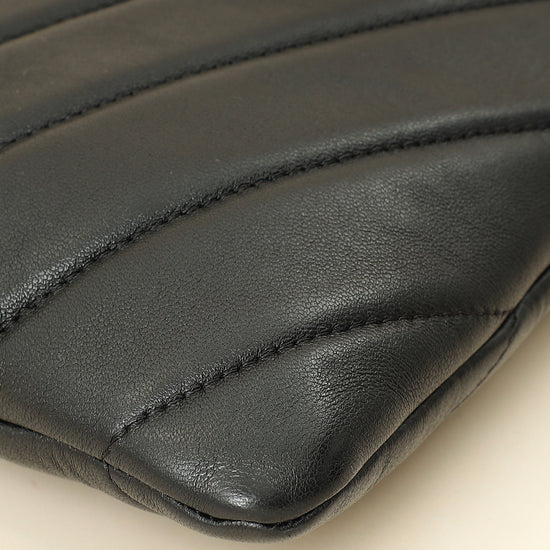 Chanel Black CC Button Chevron Flap Clutch-Chanel-THE CLOSET