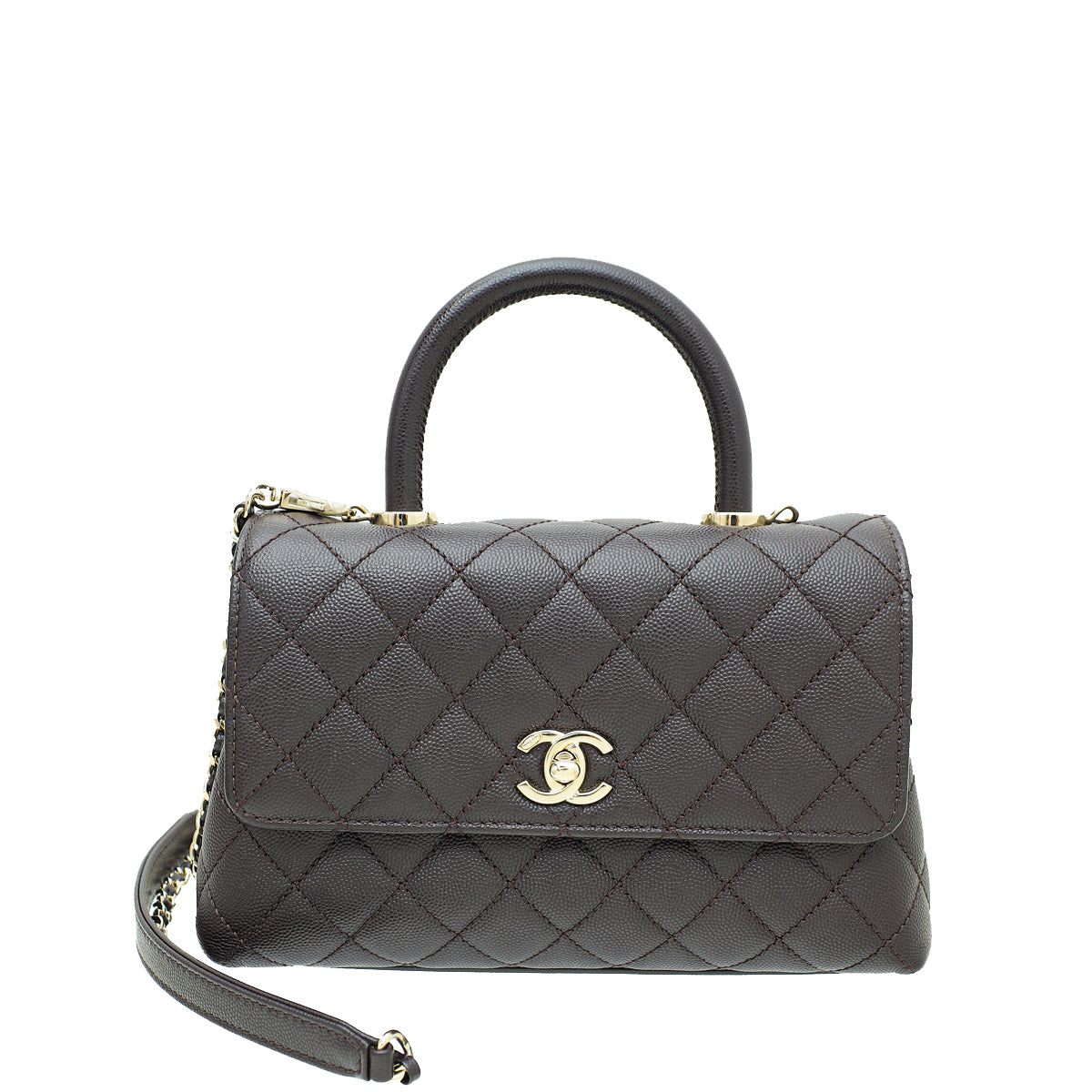 Chanel Chocolate CC Coco Handle Mini Bag-Chanel-THE CLOSET