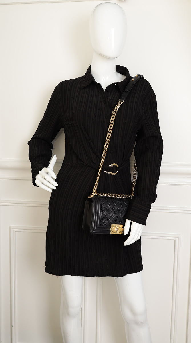 Chanel Black Le Boy Woven Small Bag-Chanel-THE CLOSET