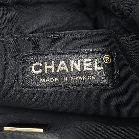 Chanel Black Multicolor CC Denim Quilted Mood Mini Bucket Bag With Chain-Chanel-THE CLOSET