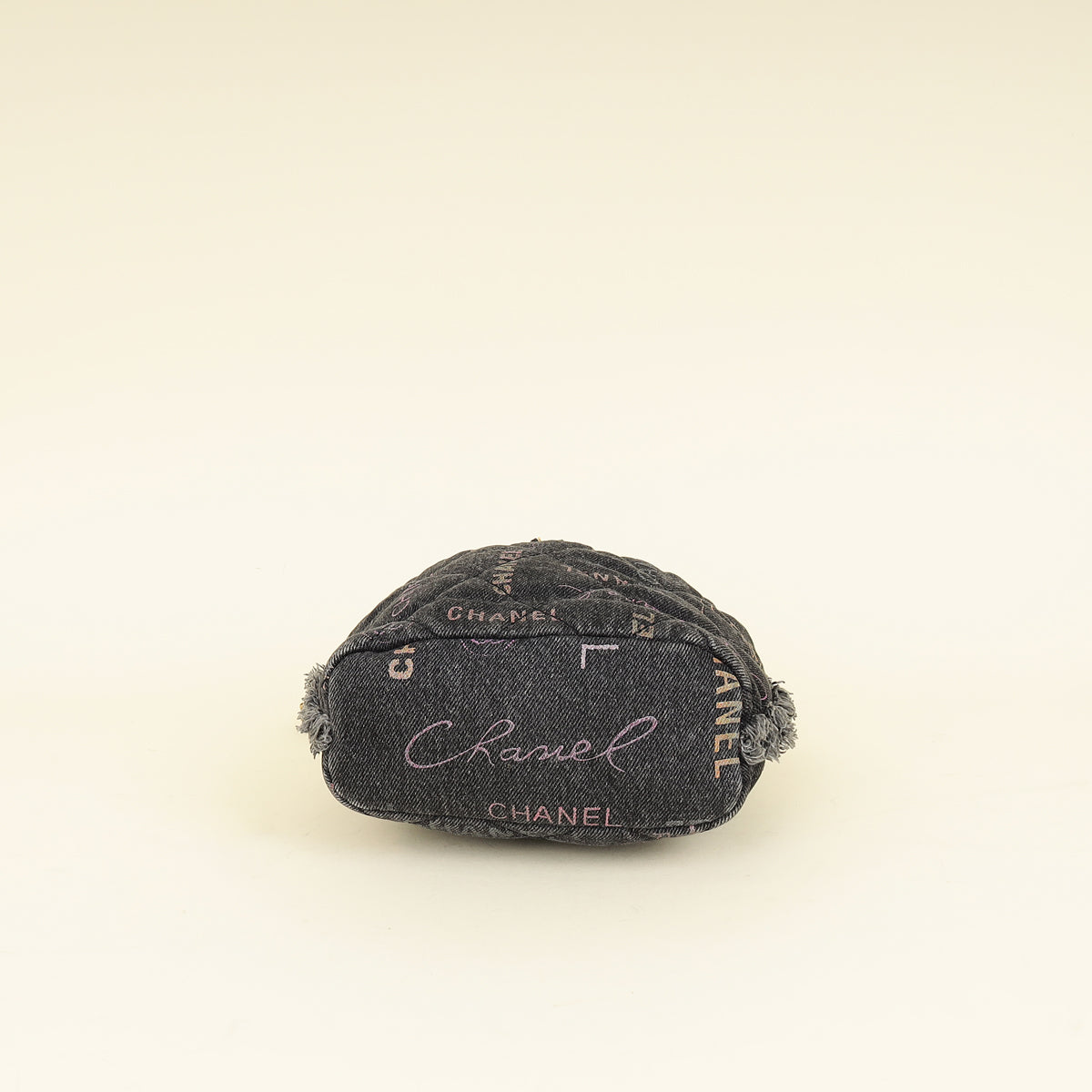 Chanel Black Multicolor CC Denim Quilted Mood Mini Bucket Bag With Chain-Chanel-THE CLOSET