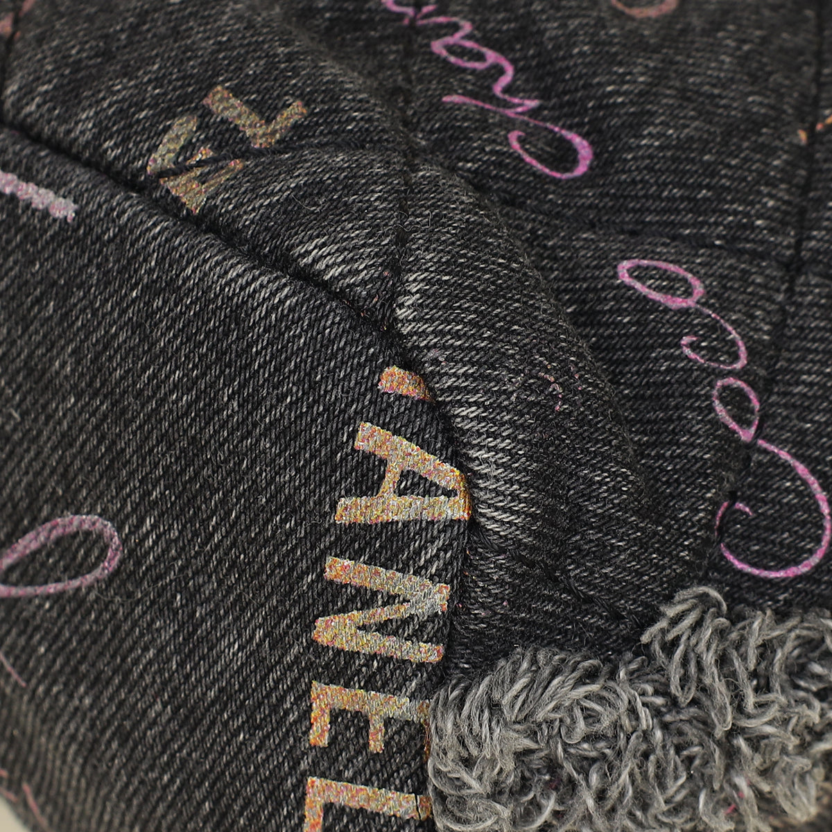 Chanel Black Multicolor CC Denim Quilted Mood Mini Bucket Bag With Chain-Chanel-THE CLOSET