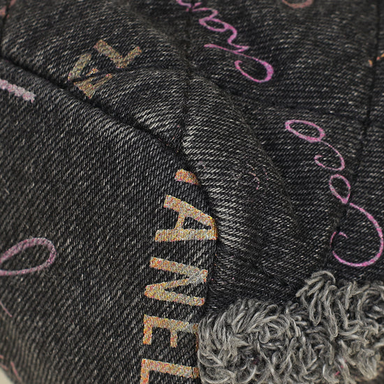 Chanel Black Multicolor CC Denim Quilted Mood Mini Bucket Bag With Chain-Chanel-THE CLOSET