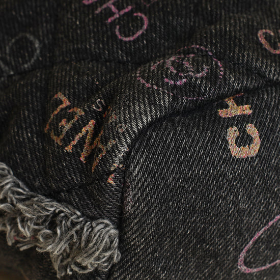 Chanel Black Multicolor CC Denim Quilted Mood Mini Bucket Bag With Chain-Chanel-THE CLOSET