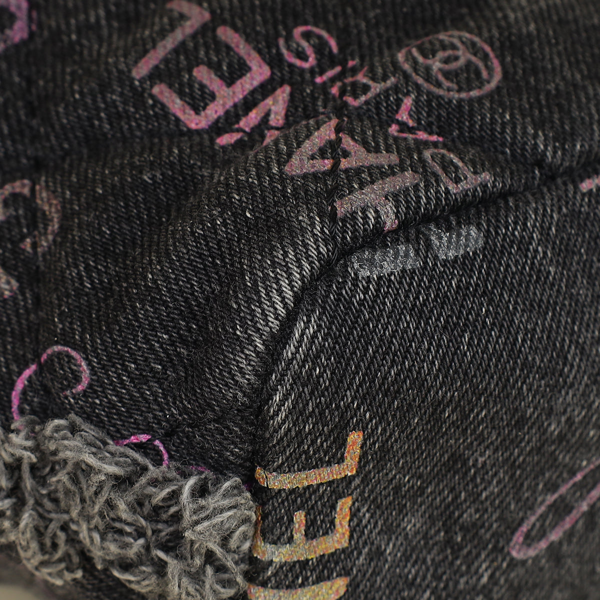 Chanel Black Multicolor CC Denim Quilted Mood Mini Bucket Bag With Chain-Chanel-THE CLOSET