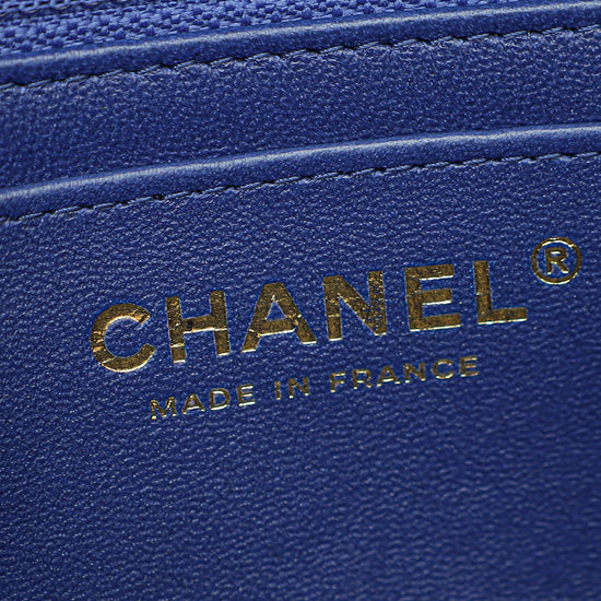 Chanel Blue Satin CC Classic Mini Rectangular Flap Bag