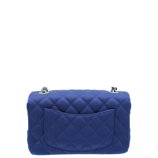 Chanel Blue Satin CC Classic Mini Rectangular Flap Bag – The Closet
