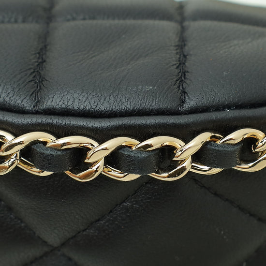 Chanel Black CC Quilted Mini Hobo Crossbody Bag
