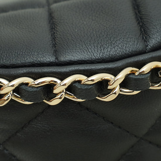 Chanel Black CC Quilted Mini Hobo Crossbody Bag
