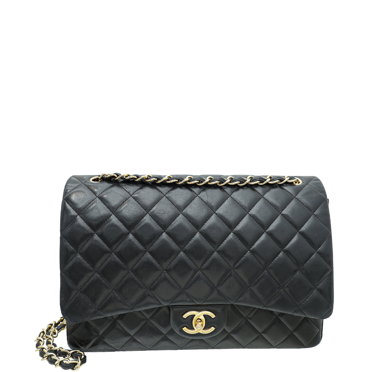 Chanel Black CC Classic Double Flap Maxi Bag-Chanel-THE CLOSET