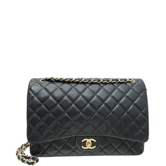 Chanel Black CC Classic Double Flap Maxi Bag