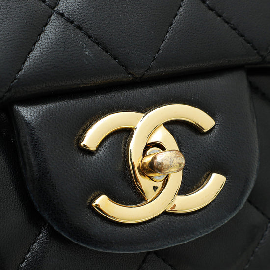 Chanel Black CC Classic Double Flap Maxi Bag