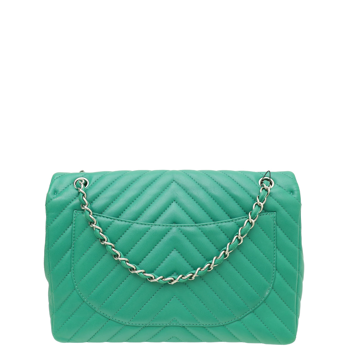 Chanel Green CC Classic Chevron Single Flap Maxi Bag-Chanel-THE CLOSET