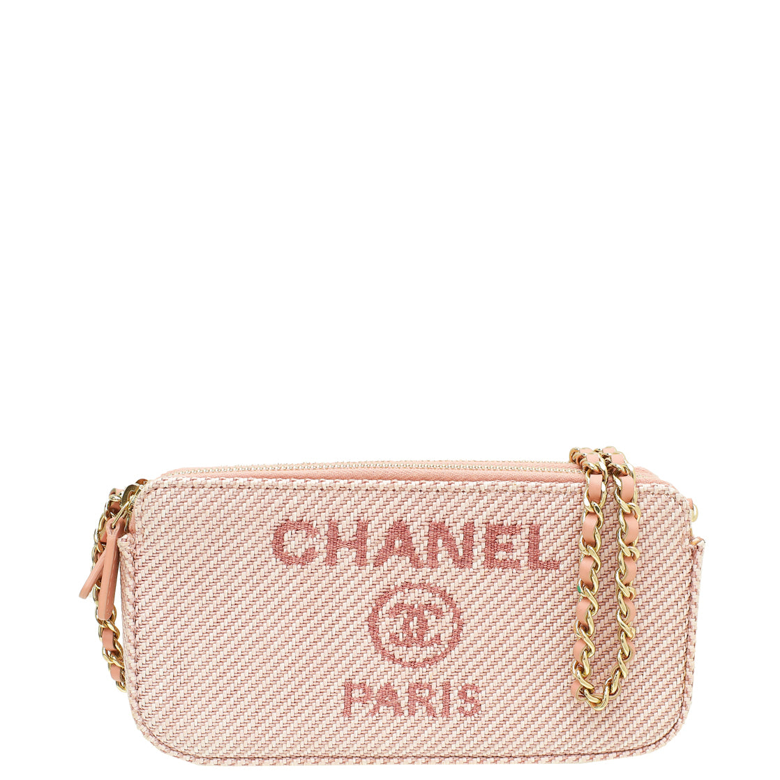 Chanel Soft Pink Deauville Double Zip Wallet on Chain-Chanel-THE CLOSET