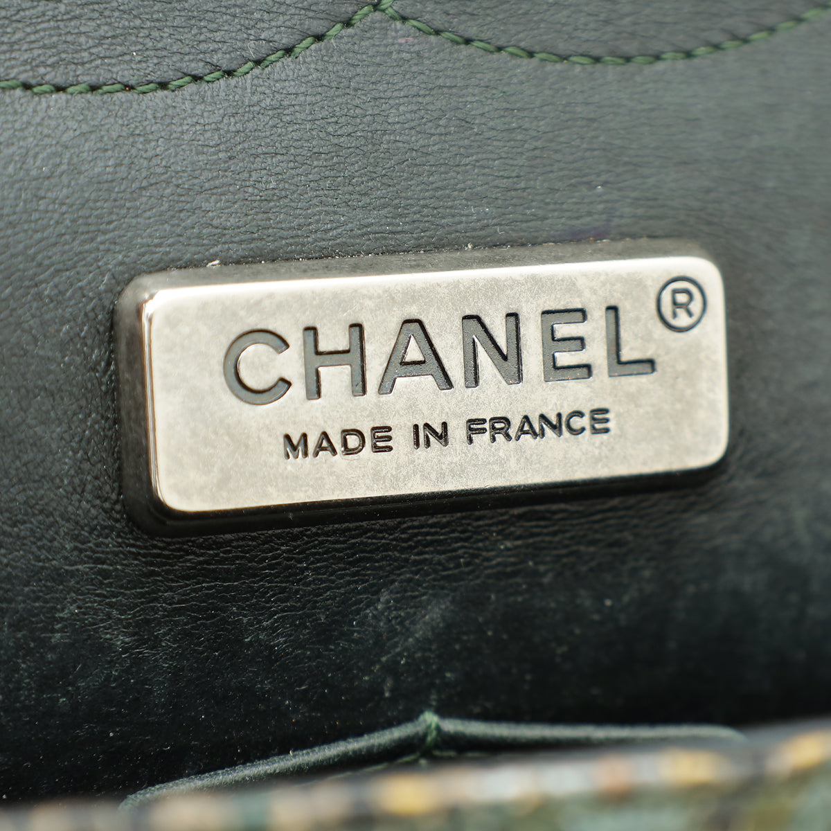 Chanel Green Multicolor Python Classic Double Flap Jumbo Bag