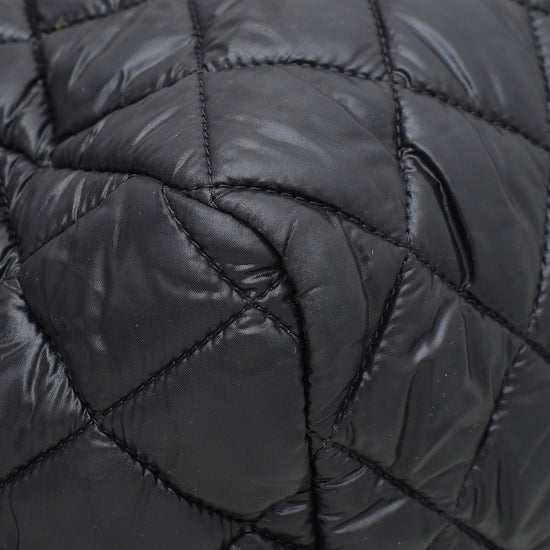 Chanel Black CC Quilted Nylon Coco Cocoon Bowler Bag