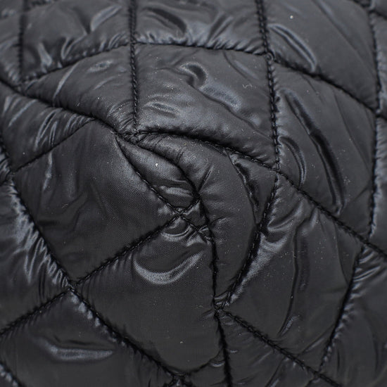 Chanel Black CC Quilted Nylon Coco Cocoon Bowler Bag