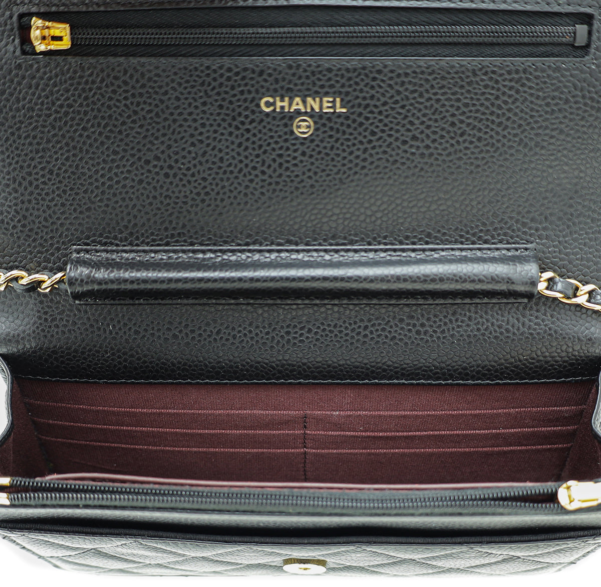 Chanel Black CC Classic Wallet On Chain