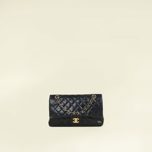 Chanel Black Classic Double Flap Medium Bag