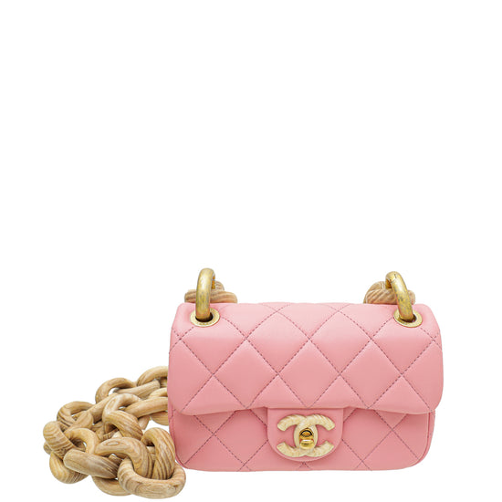Chanel Pink CC Wood Chain Mini Bag – The Closet