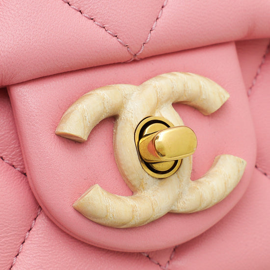 Chanel Pink CC Wood Chain Mini Bag