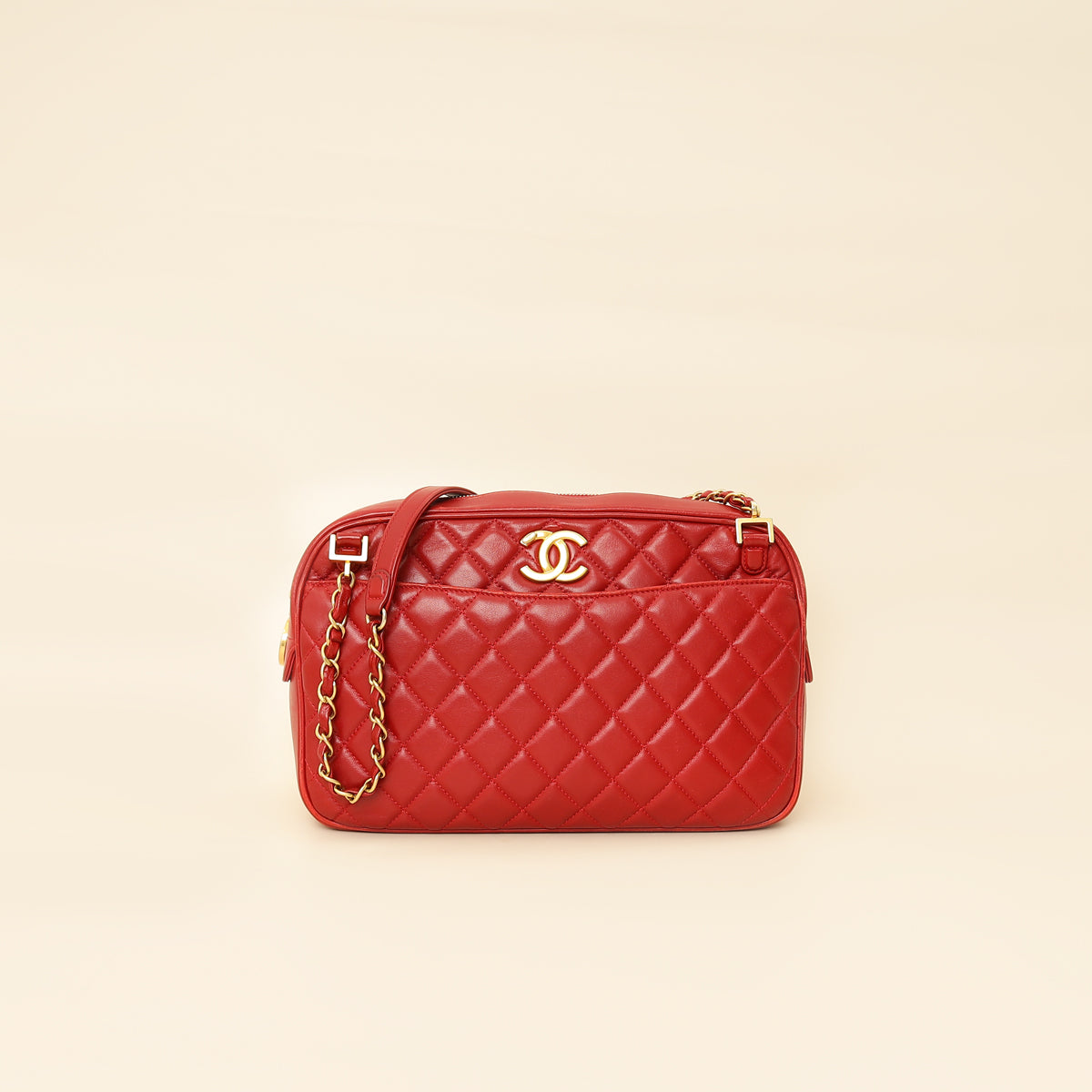 Chanel Red CC Quilted Camera Shoulder Bag-Chanel-THE CLOSET