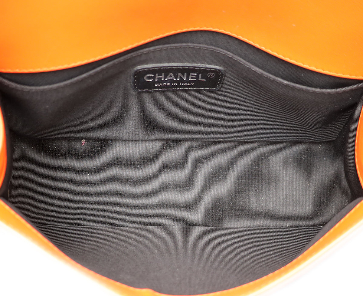 Chanel Orange Le Boy Medium Flap Bag